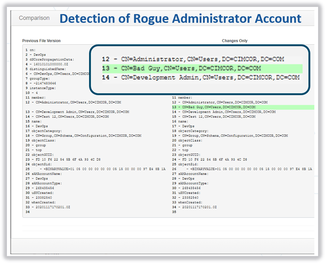 Active Directory Change Detection of Rogue Administrator Account border-1